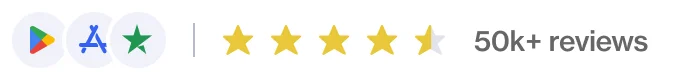 Rated 4.5 stars, 50k+ reviews