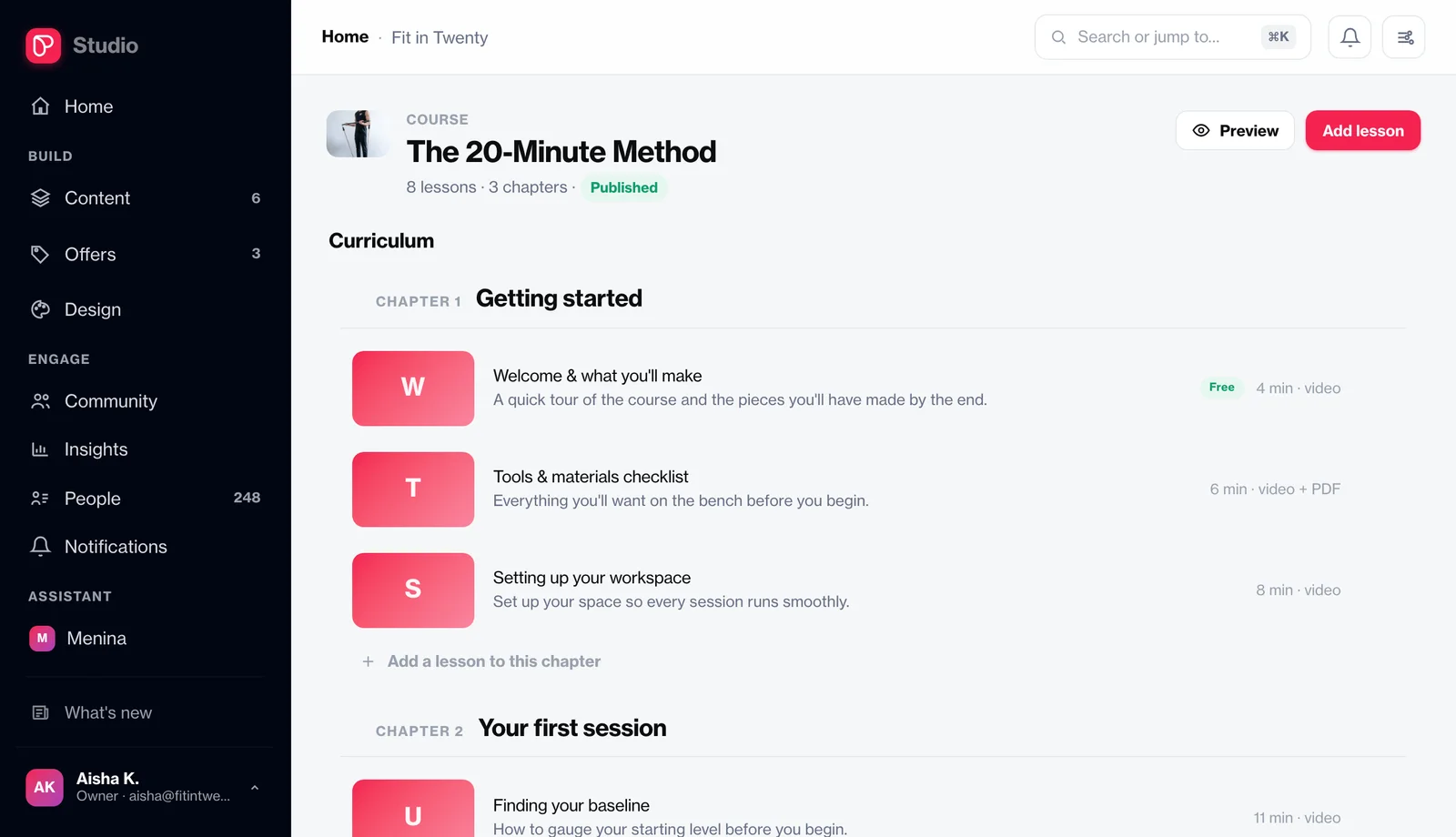 Manage lessons & libraries in your Studio